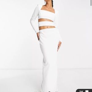 White cutout dress maxi dress